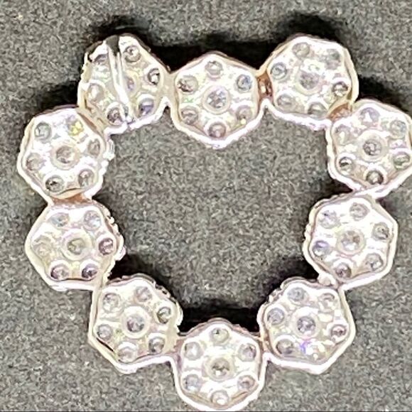 Sterlingsilver Heart pendant with white rhinestone - Picture 3 of 7